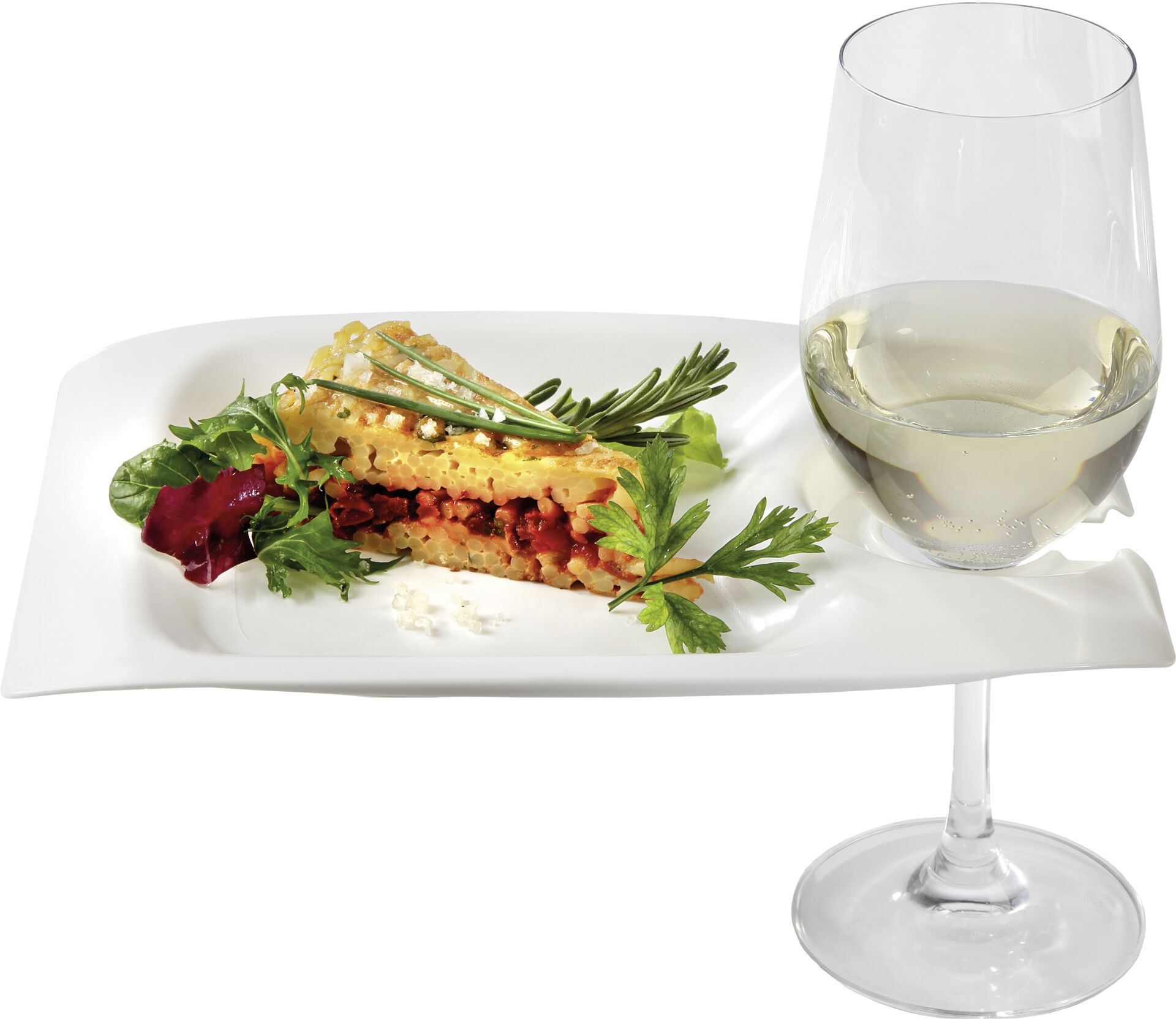 Teller mit Glashalter